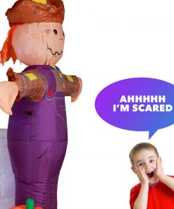 Holidayana HOME GOODS 6 Ft Festive Scarecrow With Jack O' Lantern Halloween Inflatable 13 Holidayana HOME GOODS 6 Ft Festive Scarecrow With Jack O' Lantern Halloween Inflatable