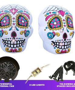 Holidayana Inflatable Halloween Skull Decoration With Built-In Fan And LED Lights HOME GOODS