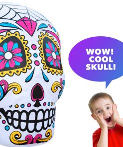 Holidayana Inflatable Halloween Skull Decoration With Built-In Fan And LED Lights HOME GOODS 16 Holidayana Inflatable Halloween Skull Decoration With Built-In Fan And LED Lights HOME GOODS
