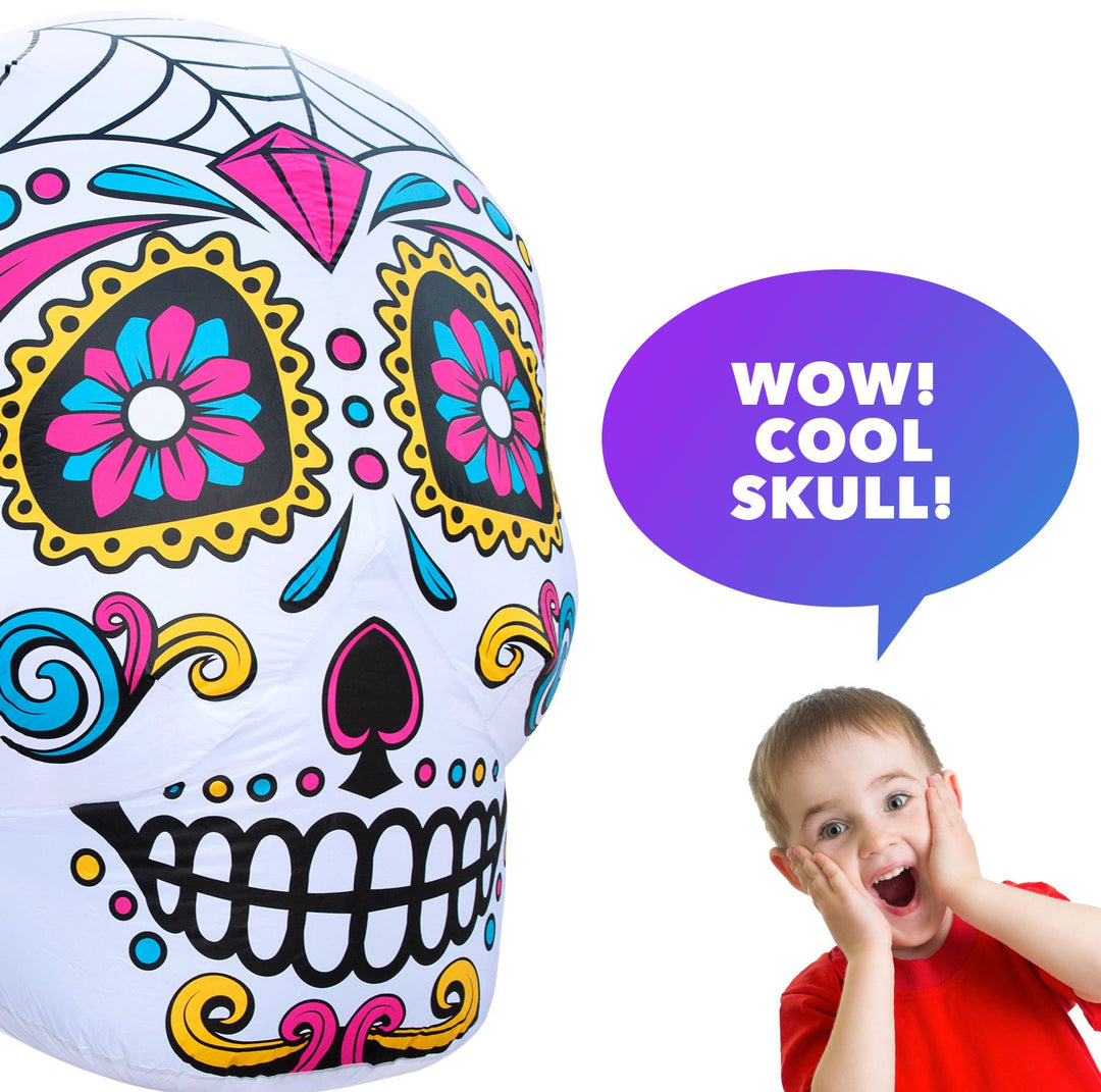 Holidayana Inflatable Halloween Skull Decoration With Built-In Fan And LED Lights HOME GOODS 3 Holidayana Inflatable Halloween Skull Decoration With Built-In Fan And LED Lights HOME GOODS