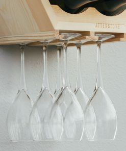 Atterstone HOME GOODS Honeycomb Wine Rack With Hanging Stemware Slots: Holds 5 Bottles And 4 Glasses 8 Atterstone HOME GOODS Honeycomb Wine Rack With Hanging Stemware Slots: Holds 5 Bottles And 4 Glasses