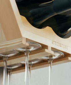 Atterstone HOME GOODS Honeycomb Wine Rack With Hanging Stemware Slots: Holds 5 Bottles And 4 Glasses 9 Atterstone HOME GOODS Honeycomb Wine Rack With Hanging Stemware Slots: Holds 5 Bottles And 4 Glasses