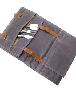 Zelancio Waxed Canvas Knife Roll Bag With 9 Knife Slots And 4 Pockets For Additional Tools And Accessories, Ultra Portable And Safe, Fits All Knife Sets
