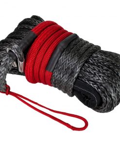 Rakapak UHMWPE 100ft Synthetic 3/8 In Winch Line 22,000 LBS Breaking Strength With Soft Shackle Rope, Abrasion Sleeve