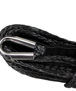 Rakapak UHMWPE 100ft Synthetic 3/8 In Winch Line 22,000 LBS Breaking Strength With Soft Shackle Rope, Abrasion Sleeve
