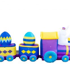 Holidayana HOME GOODS Inflatable Easter Bunny Train Decoration With Engine And 2 Cars With Built-In Fan And LED Lights 9 Holidayana HOME GOODS Inflatable Easter Bunny Train Decoration With Engine And 2 Cars With Built-In Fan And LED Lights