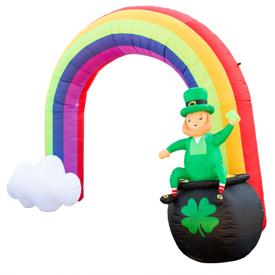 Holidayana Inflatable St Patrick's Day Leprechaun In Pot Of Gold At The End Of The Rainbow Decoration With Built-In Fan And LED Lights 4 Holidayana Inflatable St Patrick's Day Leprechaun In Pot Of Gold At The End Of The Rainbow Decoration With Built-In Fan And LED Lights