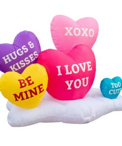 Holidayana Inflatable Valentines Day Small Hearts Decoration With Built-In Fan And LED Lights