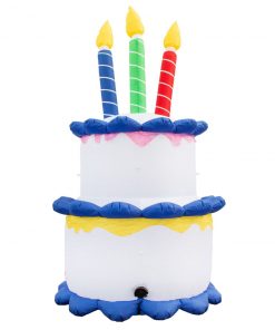 Holidayana HOME GOODS Inflatable Birthday Cake With Candles Party Decoration With Built-In Fan And LED Lights