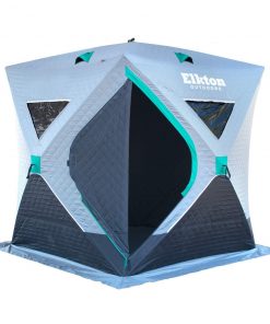 Elkton Outdoors Portable 3-Person Ice Fishing Tent Shelter With Ventilation Windows & Carry Pack SPORTING GOODS