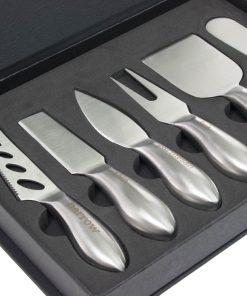 Zelancio Premium Stainless Steel Cheese Tool Set, Includes 6 Piece Cheese Knife Box Set, Cut, Spread, Shave And Serve All Your Favorite Cheeses HOME GOODS