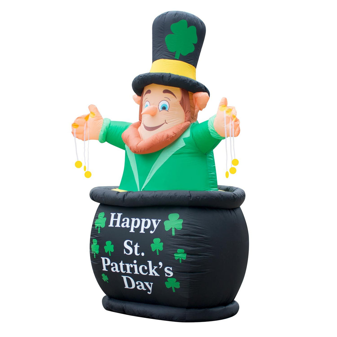 Holidayana Inflatable Saint Patrick's Day Leprechaun In Pot Of Gold Decoration With Built-In Fan And LED Lights HOME GOODS 4 Holidayana Inflatable Saint Patrick's Day Leprechaun In Pot Of Gold Decoration With Built-In Fan And LED Lights HOME GOODS