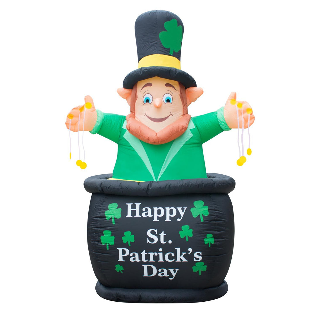 Holidayana Inflatable Saint Patrick's Day Leprechaun In Pot Of Gold Decoration With Built-In Fan And LED Lights HOME GOODS 2 Holidayana Inflatable Saint Patrick's Day Leprechaun In Pot Of Gold Decoration With Built-In Fan And LED Lights HOME GOODS