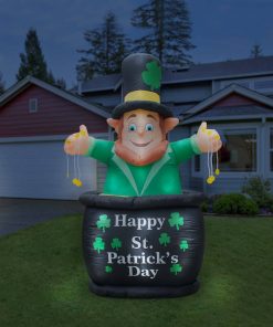 Holidayana Inflatable Saint Patrick's Day Leprechaun In Pot Of Gold Decoration With Built-In Fan And LED Lights HOME GOODS 11 Holidayana Inflatable Saint Patrick's Day Leprechaun In Pot Of Gold Decoration With Built-In Fan And LED Lights HOME GOODS
