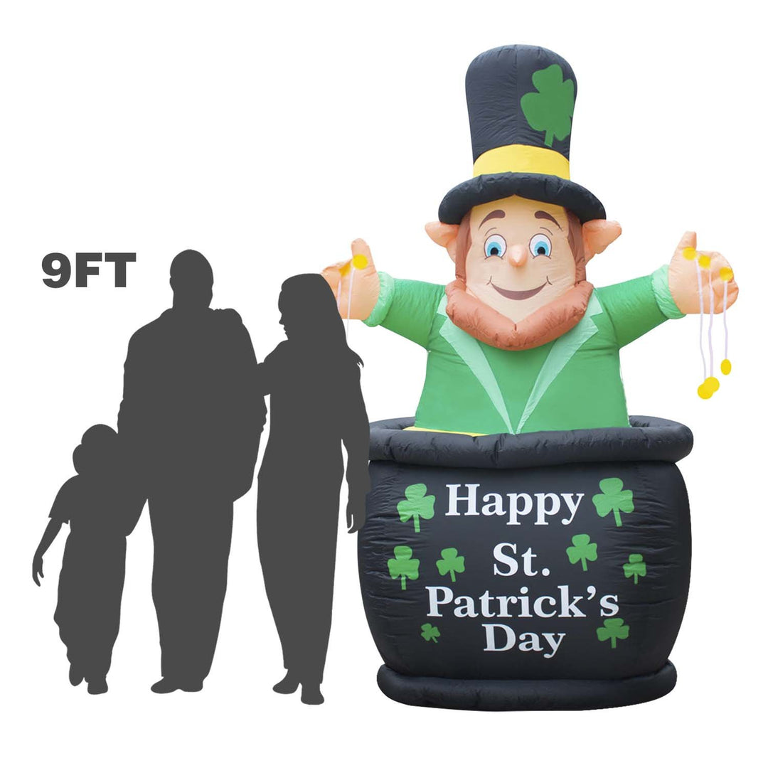 Holidayana Inflatable Saint Patrick's Day Leprechaun In Pot Of Gold Decoration With Built-In Fan And LED Lights HOME GOODS 3 Holidayana Inflatable Saint Patrick's Day Leprechaun In Pot Of Gold Decoration With Built-In Fan And LED Lights HOME GOODS
