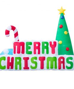 Holidayana HOME GOODS Inflatable Merry Christmas Sign Christmas Decoration With Built In Fan And LED Lights