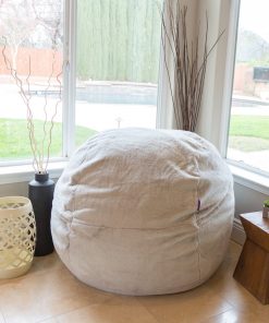 Moonstone White Fur 4ft Memory Foam Bean Bag HOME GOODS