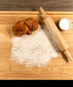 Zelancio HOME GOODS Reversible Wooden Pastry Board With 10-Inch Ruler, Includes, 9-Inch And 10-Inch Pie Template, With Front And Back Lip