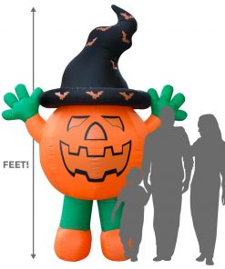 Holidayana Inflatable Halloween Pumpkin Man Decoration With Built-in Fan And LED Lights