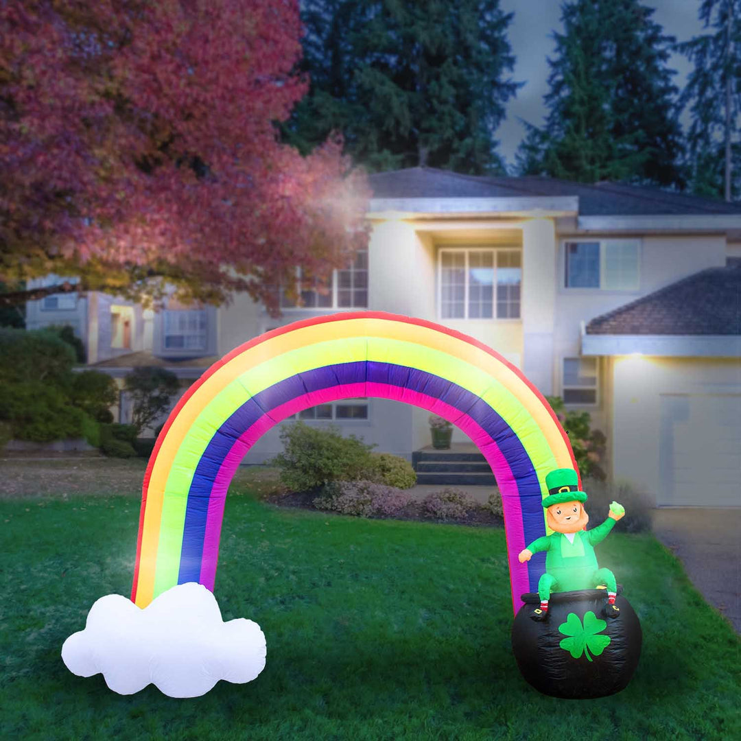 Holidayana Inflatable St Patrick's Day Leprechaun In Pot Of Gold At The End Of The Rainbow Decoration With Built-In Fan And LED Lights 1 Holidayana Inflatable St Patrick's Day Leprechaun In Pot Of Gold At The End Of The Rainbow Decoration With Built-In Fan And LED Lights