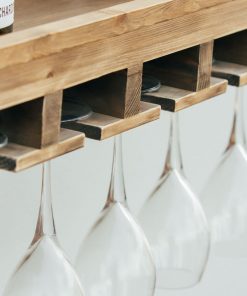 Atterstone Double Wine Rack Shelf With Wine Bottle Rests: Holds 20 Glasses, 5 Bottles And Barware