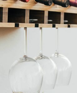 Atterstone Double Wine Rack Shelf With Wine Bottle Rests: Holds 20 Glasses, 5 Bottles And Barware