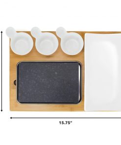 Zelancio Premium Lava Hot Stone Cooking Platter, Hot And Cold Lava Rock Cooking Stone Set, Hibachi Grilling Stone HOME GOODS