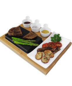 Zelancio Premium Lava Hot Stone Cooking Platter, Hot And Cold Lava Rock Cooking Stone Set, Hibachi Grilling Stone HOME GOODS