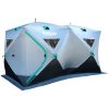 Elkton Outdoors 6-8 Person Double Ice Fishing Tent With Ventilation Windows & Carry Pack SPORTING GOODS