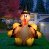 Holidayana Inflatable Turkey With Pilgrim Hat Thanksgiving Decoration With Built-In Fan And LED Lights