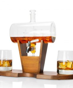 Atterstone Whiskey Cylinder Sail Boat Decanter Set