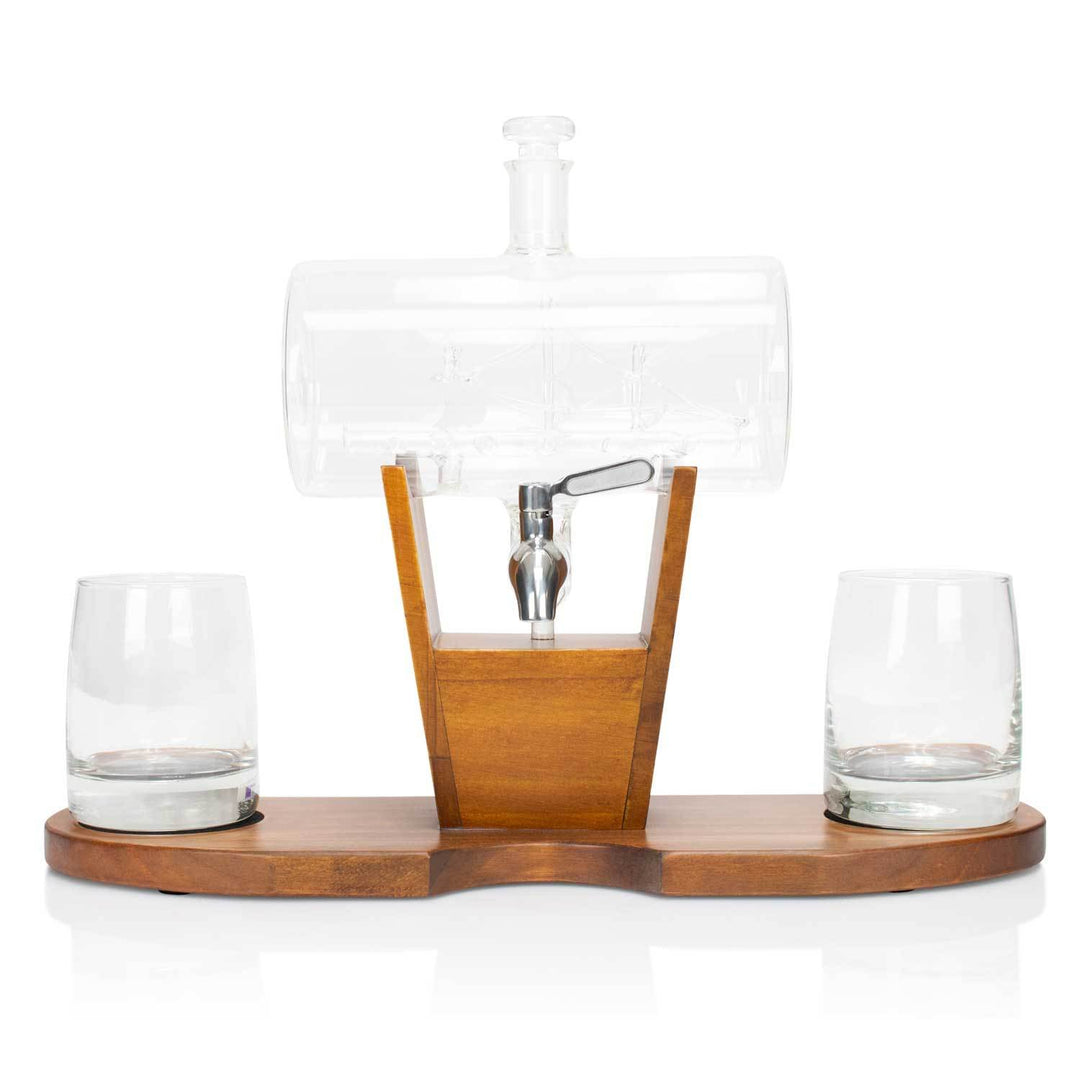 Atterstone Whiskey Cylinder Sail Boat Decanter Set 7 Atterstone Whiskey Cylinder Sail Boat Decanter Set