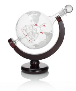 HOME GOODS Atterstone Globe Whiskey Decanter Set, 850-ml Gift Set With Globe Glasses, 9 Whiskey Stones And Stainless Steel Funnel