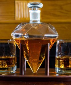 Atterstone Diamond Decanter Set With Whiskey Stones And Lowball Glasses