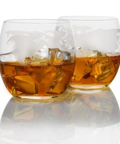 HOME GOODS Atterstone Globe Whiskey Decanter Set, 850-ml Gift Set With Globe Glasses, 9 Whiskey Stones And Stainless Steel Funnel