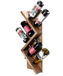Atterstone Stylish Wooden Wall Mounted Wine Bottle Display Rack: Holds 6 Bottles