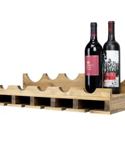 Atterstone Double Wine Rack Shelf With Wine Bottle Rests: Holds 20 Glasses, 5 Bottles And Barware