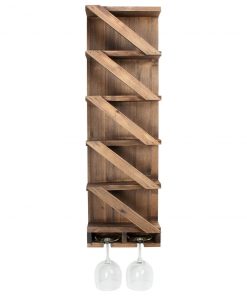 Atterstone Rustic Wine Rack With Hanging Stemware Slots: Holds 5 Bottles And 2 Glasses HOME GOODS 13 Atterstone Rustic Wine Rack With Hanging Stemware Slots: Holds 5 Bottles And 2 Glasses HOME GOODS