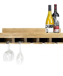 Atterstone Double Wine Rack Shelf With Wine Bottle Rests: Holds 20 Glasses, 5 Bottles And Barware