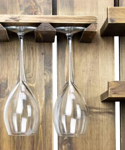 Atterstone Chalkboard Wine Rack Shelf With Stemware Slots: Holds 8 Glasses