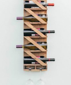 Atterstone Rustic Wine Rack With Hanging Stemware Slots: Holds 5 Bottles And 2 Glasses HOME GOODS 14 Atterstone Rustic Wine Rack With Hanging Stemware Slots: Holds 5 Bottles And 2 Glasses HOME GOODS