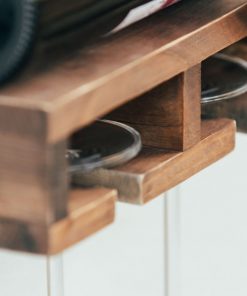 Atterstone Rustic Wine Rack With Hanging Stemware Slots: Holds 5 Bottles And 2 Glasses HOME GOODS 16 Atterstone Rustic Wine Rack With Hanging Stemware Slots: Holds 5 Bottles And 2 Glasses HOME GOODS