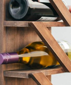 Atterstone Rustic Wine Rack With Hanging Stemware Slots: Holds 5 Bottles And 2 Glasses HOME GOODS 17 Atterstone Rustic Wine Rack With Hanging Stemware Slots: Holds 5 Bottles And 2 Glasses HOME GOODS