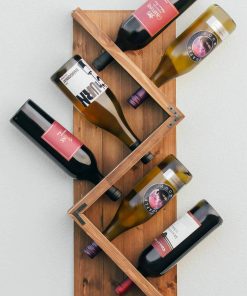 Atterstone Stylish Wooden Wall Mounted Wine Bottle Display Rack: Holds 6 Bottles