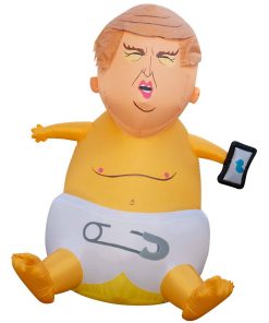 Holidayana Inflatable Baby Donald Trump, POTUS, President, Tweeter In Chief With Flapping Toupee With Built In Fan And LED Lights HOME GOODS