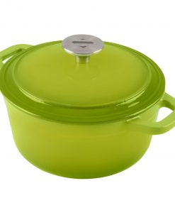 Zelancio HOME GOODS 3 Quart Enameled Cast Iron Dutch Oven With Lid, Green