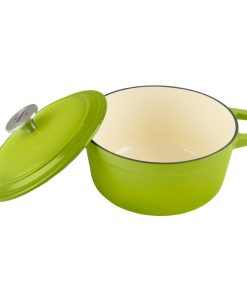 Zelancio HOME GOODS 3 Quart Enameled Cast Iron Dutch Oven With Lid, Green