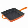 Zelancio 10 Inch Enameled Cast Iron Square Grill Pan