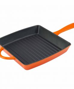 Zelancio 10 Inch Enameled Cast Iron Square Grill Pan