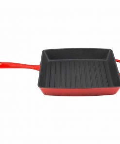 Zelancio 10 Inch Enameled Cast Iron Square Grill Pan